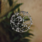 Caixa Com 3 Bolas Natalinas Prata Com Pérolas 10cm | Natal Fo